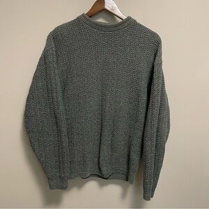 Bill Blass Vintage 90s Textured Knit Charcoal Grey Crewneck Sweater Men’s Small